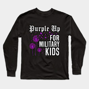 Dandelion Purple Up Military Child Awareness Long Sleeve T-Shirt